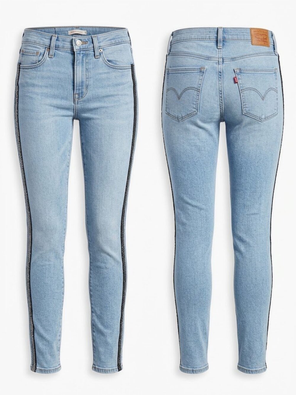 Women's Levi's High-Rise Side Black Stripe Skinny 721 Jeans